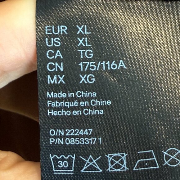 H&M Trench Long Coat Jacket Tan Brown Faux Suede Oversized XL - Picture 6 of 8